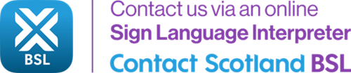 contact us via online sign language interpreter with contact Scotland BSL