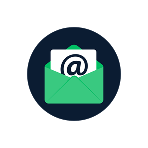 Green envelope with an email inside
