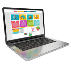 Laptop screen showing a website page
