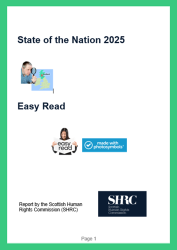 Front cover of the State of the Nation Easy Read